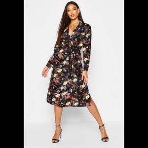Floral Printed Shirt Dress